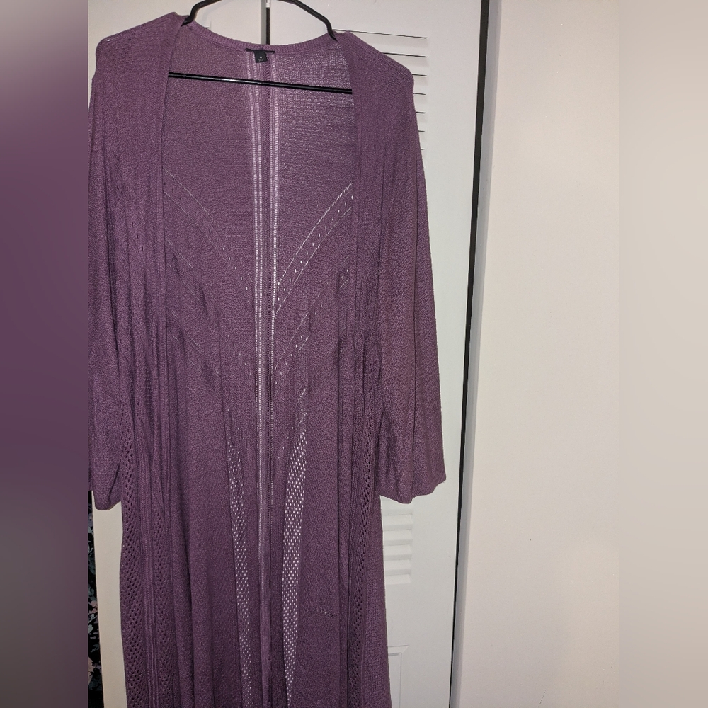 Purple Thin Knit Cardigan